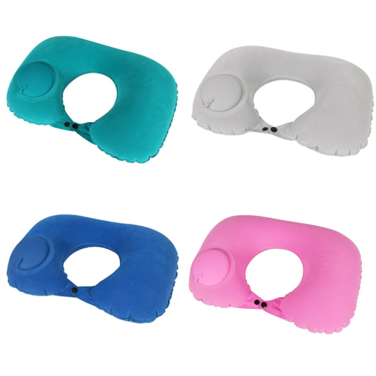 Travel Inflatable Press U-Shaped Neck Guard Pillow, Colour: Flocked U009-04（Medium Blue） - Cushions & Pillows by buy2fix | Online Shopping UK | buy2fix