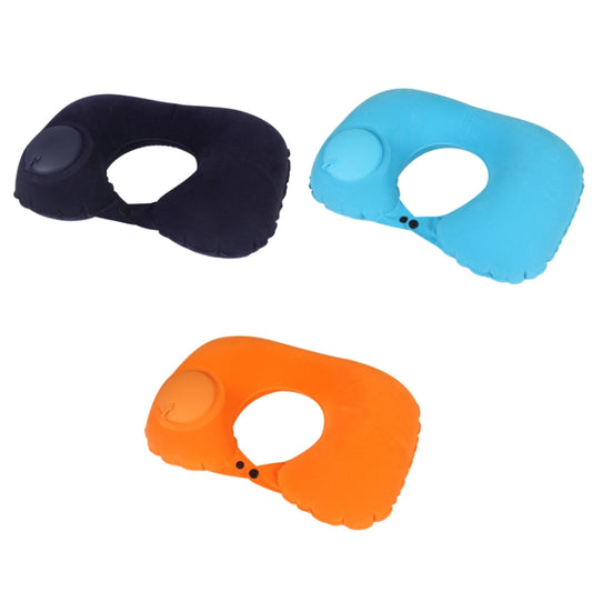 Travel Inflatable Press U-Shaped Neck Guard Pillow, Colour: Flocked U009-060（Sky Blue） - Cushions & Pillows by buy2fix | Online Shopping UK | buy2fix