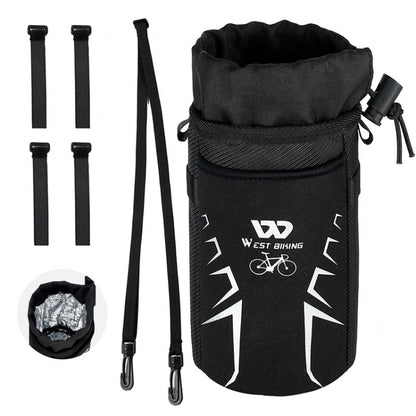 WEST BIKING Bicycle Insulated Water Bottle Bag(Black) by WEST BIKING