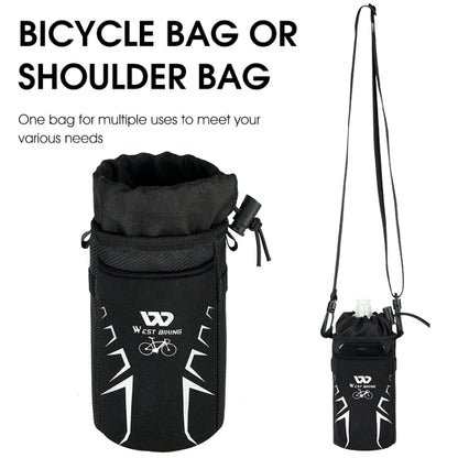 WEST BIKING Bicycle Insulated Water Bottle Bag(Black) by WEST BIKING