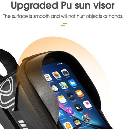 WEST BIKING Bicycle Upper Tube 2.2L Hard Shell Bag For 7.4 Inch Mobile Phone(Black) by WEST BIKING