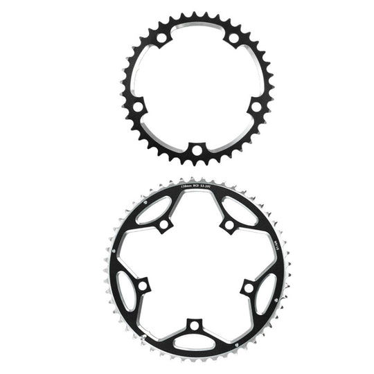 WEST BIKING 2 pièces 53t-39t vélo de route en alliage d'aluminium (noir)