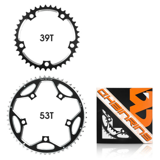 WEST BIKING 2-Piece 53t-39t Road Bike Aluminum Alloy Gear(Black) - Bicycle Chains & Rounds by WEST BIKING | Online Shopping UK | buy2fix