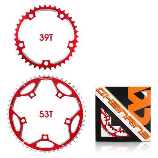 WEST BIKING 2-Piece 53t-39t Road Bike Aluminum Alloy Gear(Red) - Bicycle Chains & Rounds by WEST BIKING | Online Shopping UK | buy2fix