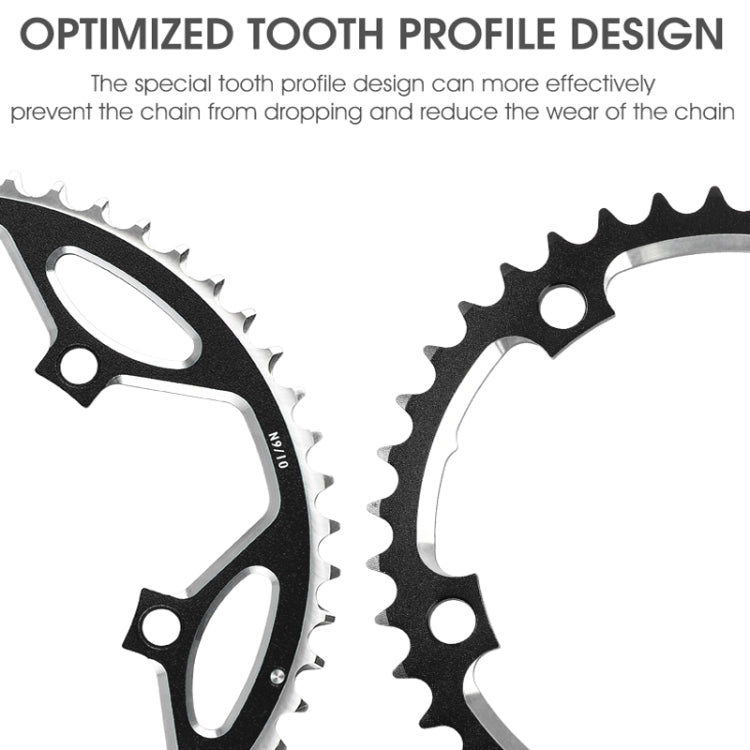 WEST BIKING 2-Piece 53t-39t Road Bike Aluminum Alloy Gear(Black) - Bicycle Chains & Rounds by WEST BIKING | Online Shopping UK | buy2fix