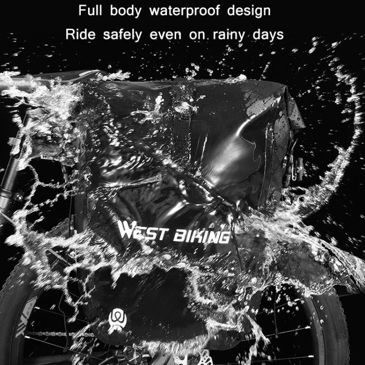 WEST BIKING 25L Mountain Bike Shelf Waterproof Reflective Camel Bag(Black) by WEST BIKING