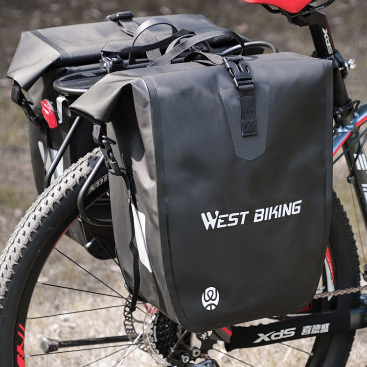 WEST BIKING 25L Mountain Bike Shelf Waterproof Reflective Camel Bag(Black) by WEST BIKING