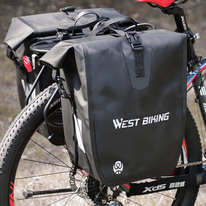 WEST BIKING 25L Mountain Bike Shelf Waterproof Reflective Camel Bag(Black) by WEST BIKING