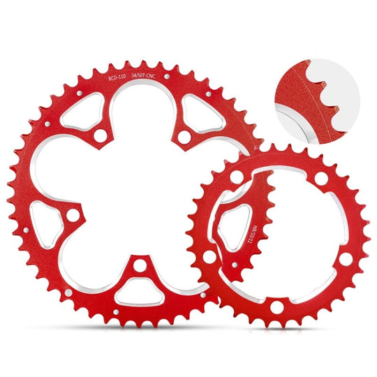 WEST BIKING 34T-50T roue à chaîne pliante de course de vélo de route (rouge)