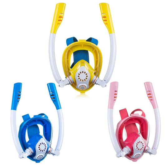 Kids Double Tube Full Dry Silicone Diving  Snorkeling Mask Swimming Glasses, Size: XS(White Pink) - Diving Mask by buy2fix | Online Shopping UK | buy2fix