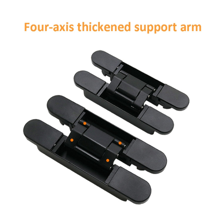 Three-Dimensional Adjustable Cross Hinge Folding Door Concealed Hinge, Specification: No. 3 Dumb Black 80kg - Furniture Accessories by buy2fix | Online Shopping UK | buy2fix