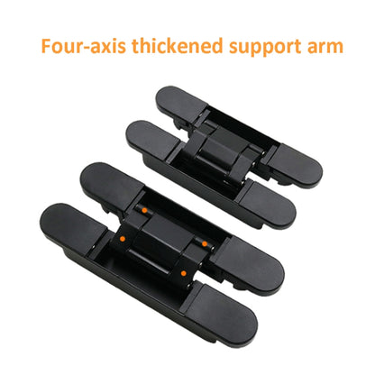 Three-Dimensional Adjustable Cross Hinge Folding Door Concealed Hinge, Specification: No. 3 Dumb Black 80kg - Furniture Accessories by buy2fix | Online Shopping UK | buy2fix