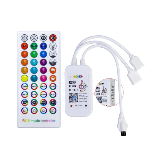 SKS-WF-04 1 to 2 WiFi Smart Voice Light Strip Controller(40 Keys) - LED Controller by buy2fix | Online Shopping UK | buy2fix