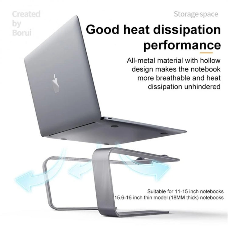 BONERUY P49 Aluminium Alloy Heat-Dissipating Notebook Holder Storage Heightened Holder(Silver) - Laptop Stand by BONERUY | Online Shopping UK | buy2fix
