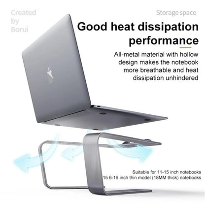 BONERUY P49 Aluminium Alloy Heat-Dissipating Notebook Holder Storage Heightened Holder(Silver) - Laptop Stand by BONERUY | Online Shopping UK | buy2fix