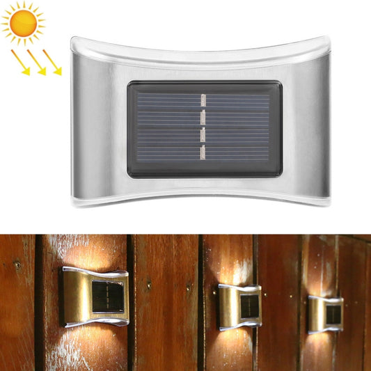 6 LED Solar Outdoor Garden Stainless Steel Wall Lamp(White Light) - Solar Lights by buy2fix | Online Shopping UK | buy2fix