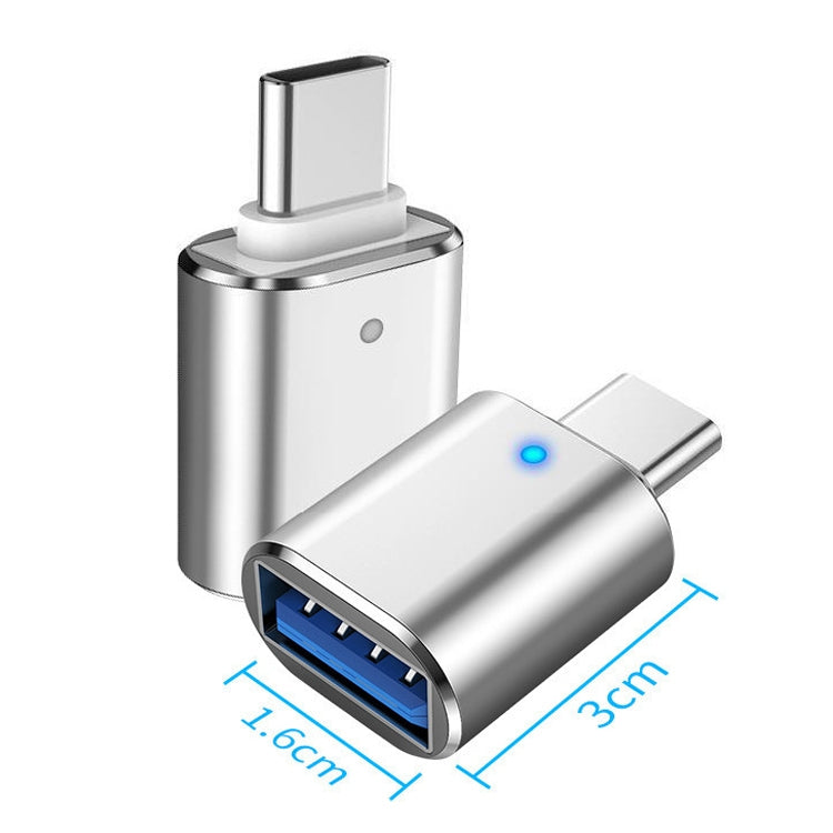3 PCS USB 3.0 Female to USB-C / Type-C Male OTG Adapter with Indicator Light(Silver) by buy2fix