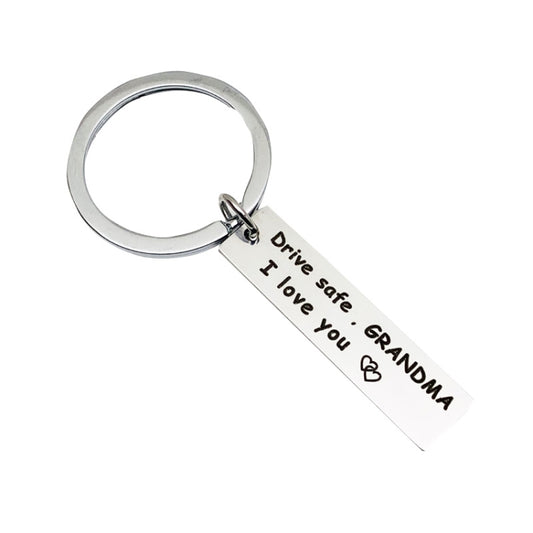 10 PCS C1010 Drive Safe Stainless Steel Tag Keychain 10x40mm(Grand Ma) - Key Rings by buy2fix | Online Shopping UK | buy2fix