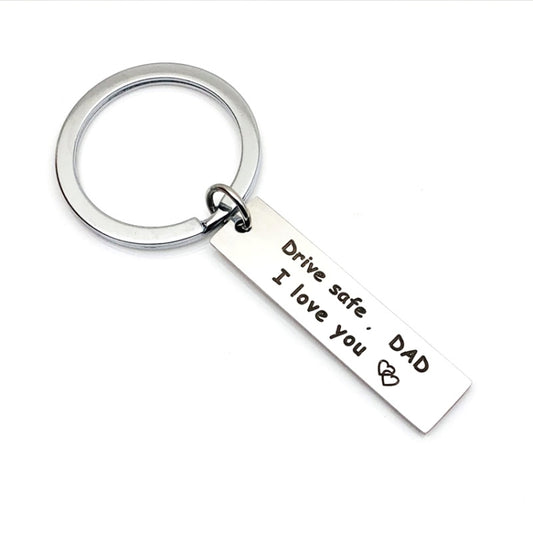 10 PCS C1010 Drive Safe Stainless Steel Tag Keychain 10x40mm(DAD) - Key Rings by buy2fix | Online Shopping UK | buy2fix