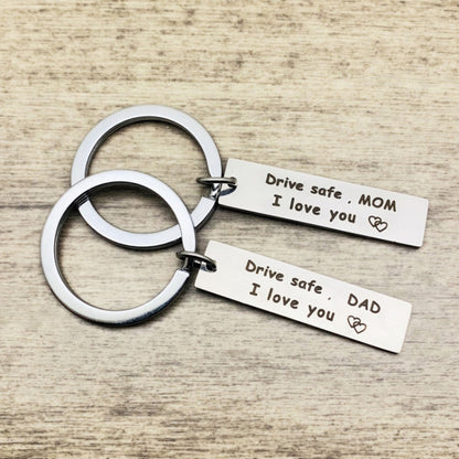 10 PCS C1010 Drive Safe Stainless Steel Tag Keychain 10x40mm(DAD) - Key Rings by buy2fix | Online Shopping UK | buy2fix