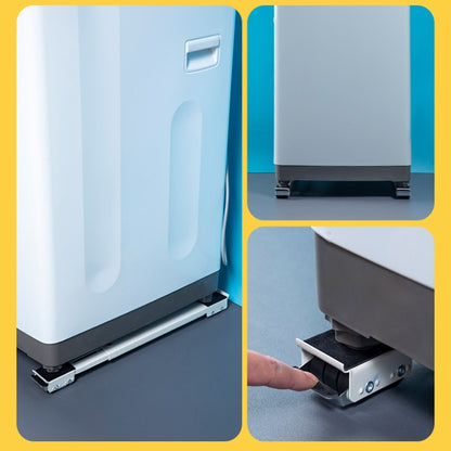 2 PCS Washing Machine Stand Movable Adjustable Refrigerator Base(White) - Washing Machines & Accessories by buy2fix | Online Shopping UK | buy2fix