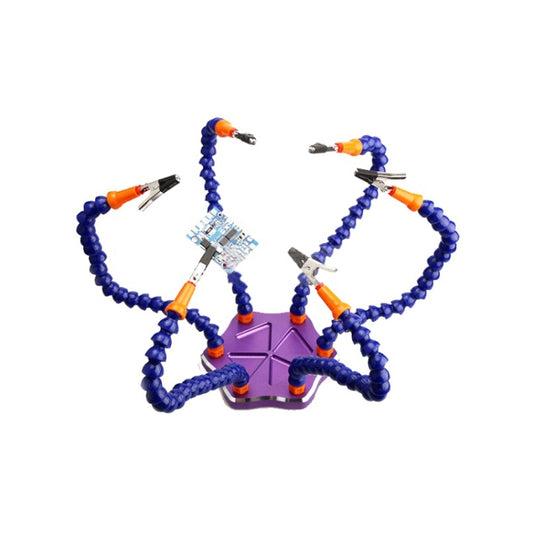 Universal Six-Jaw Aluminum Alloy Welding Station Power Distribution Board Welding Tool, Style: Backplane + 6 Claw Clamp(Purple Bottom Plate) by buy2fix