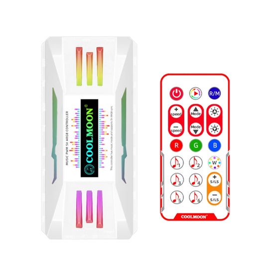 COOLMOON CM-MPAC PWM 5V ARGB Cooling Fan Remote Control For PC Case Chassis, Style: 4 in 1  (White)