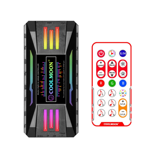 COOLMOON CM-MPAC PWM 5V ARGB Cooling Fan Remote Control For PC Case Chassis, Style: 4 in 1  (Black)