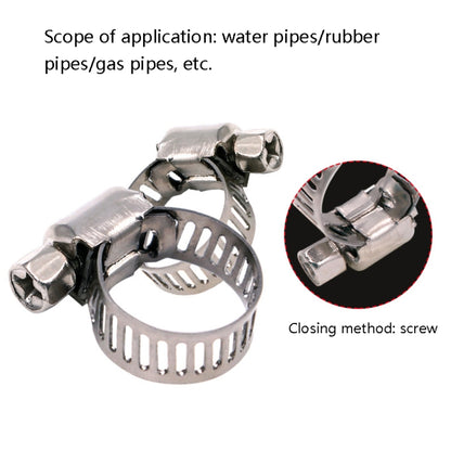10pcs Stainless Steel Water Pipe Hose Clamp(Silver) - Clamps by buy2fix | Online Shopping UK | buy2fix
