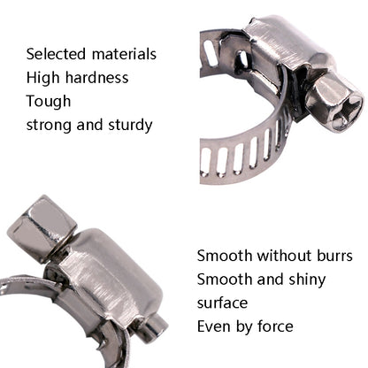 10pcs Stainless Steel Water Pipe Hose Clamp(Silver) - Clamps by buy2fix | Online Shopping UK | buy2fix