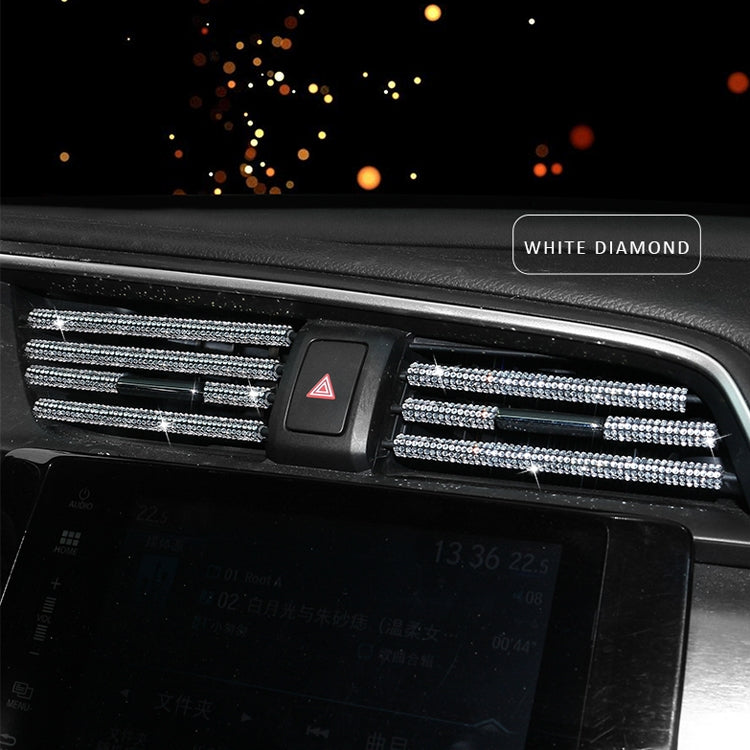 5 PCS Car Outlet Diamond Decorative Strip Air Conditioning Port U-Shaped Clip Strip(White) by buy2fix