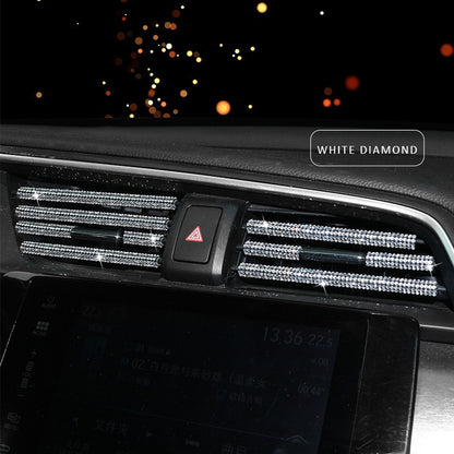 5 PCS Car Outlet Diamond Decorative Strip Air Conditioning Port U-Shaped Clip Strip(White) by buy2fix