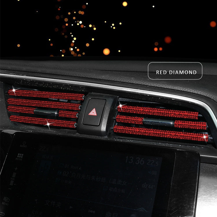 5 PCS Car Outlet Diamond Decorative Strip Air Conditioning Port U-Shaped Clip Strip(Red) by buy2fix