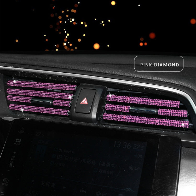 5 PCS Car Outlet Diamond Decorative Strip Air Conditioning Port U-Shaped Clip Strip(Pink) by buy2fix