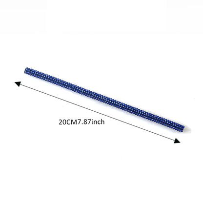 5 PCS Car Outlet Diamond Decorative Strip Air Conditioning Port U-Shaped Clip Strip(Blue) by buy2fix