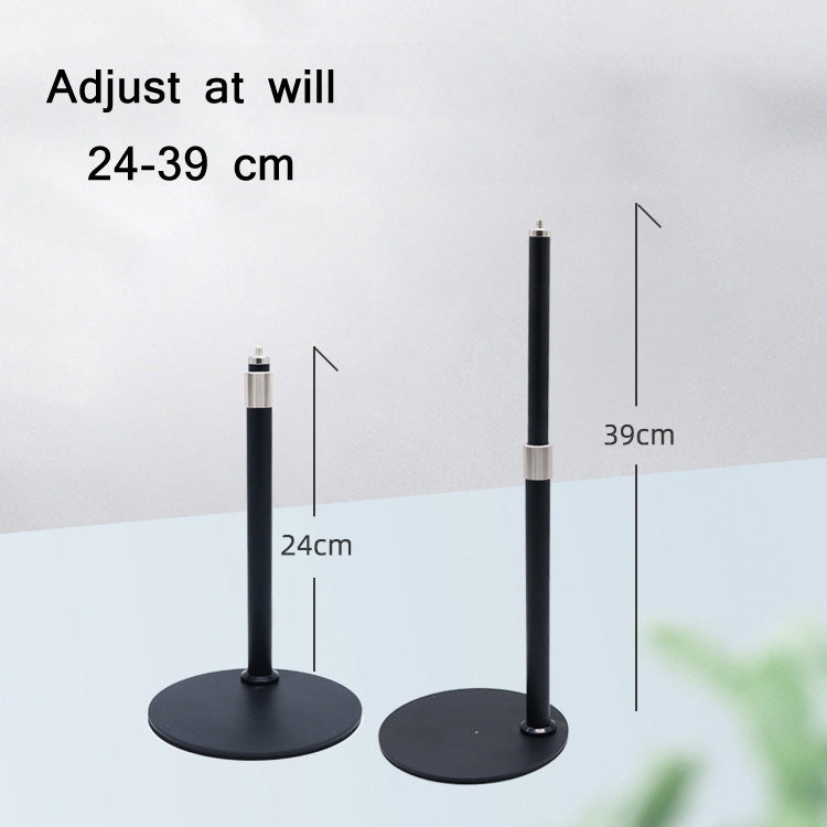 Desktop Disc Telescopic Rod Ring Light Support Frame(Black) - Stand by buy2fix | Online Shopping UK | buy2fix