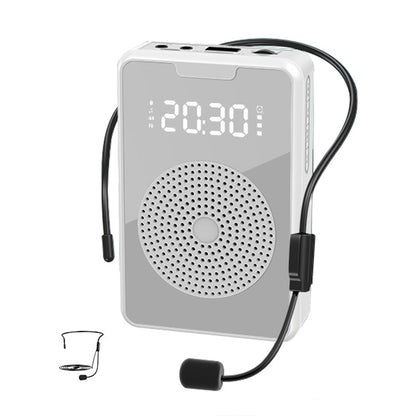 ZXL-H3 Portable Teaching Microphone Amplifier with Time Display, Spec: Wired Version (White) - Loudspeaker by buy2fix | Online Shopping UK | buy2fix