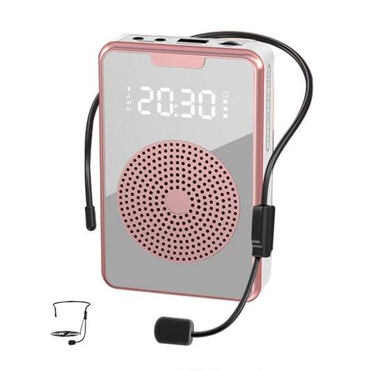 ZXL-H3 Portable Teaching Microphone Amplifier with Time Display, Spec: Wired Version (Rose Gold) - Loudspeaker by buy2fix | Online Shopping UK | buy2fix