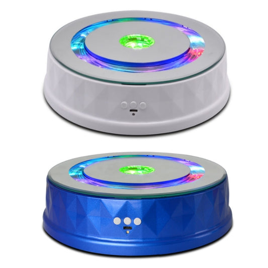 LED Light Electric Rotating Turntable Display Stand Video Shooting Props Turntable(Blue) -  by buy2fix | Online Shopping UK | buy2fix