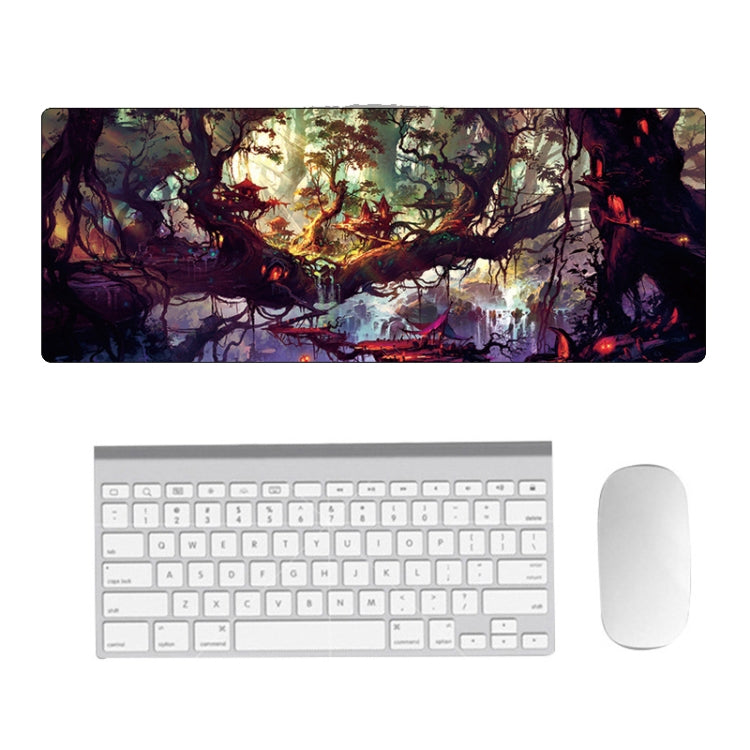 Hand-Painted Fantasy Pattern Mouse Pad, Size: 400 x 900 x 1.5mm Not Overlocked(4 Tree Scenery) by buy2fix
