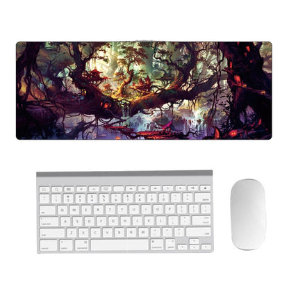 Hand-Painted Fantasy Pattern Mouse Pad, Size: 400 x 900 x 2mm Seaming(4 Tree Scenery) by buy2fix