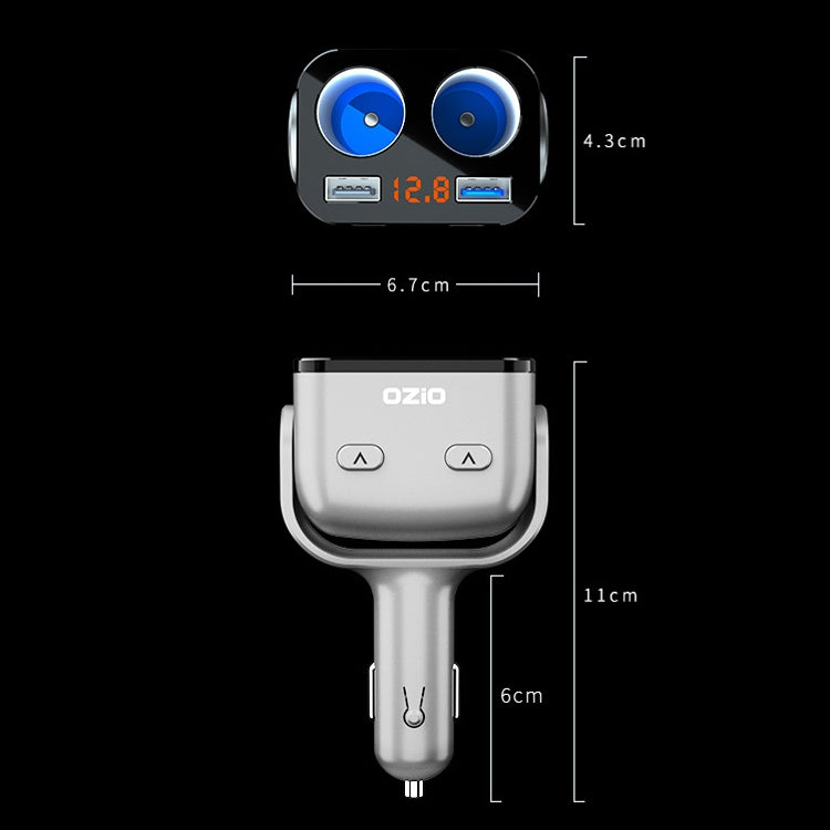 Ozio Car Charger Cigarette Lighter With USB Plug Car Charger, Model: Y34Q 5.3A Black - Cigar Socket by buy2fix | Online Shopping UK | buy2fix