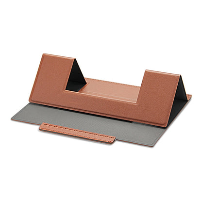 Laptop Leather Folding Stand Tablet Phone Holder(Brown) - Laptop Stand by buy2fix | Online Shopping UK | buy2fix