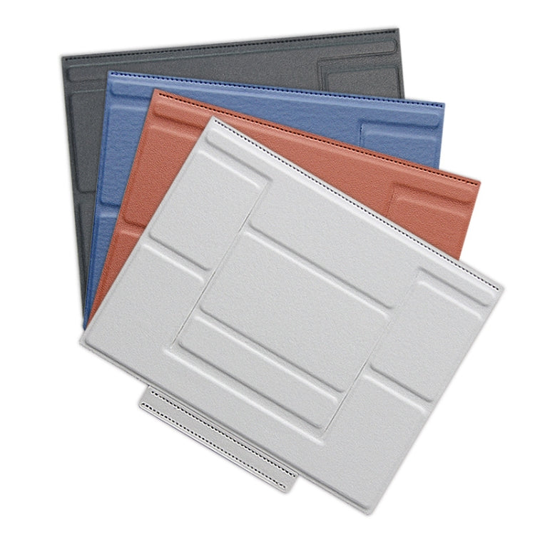 Laptop Leather Folding Stand Tablet Phone Holder(Silver Gray) - Laptop Stand by buy2fix | Online Shopping UK | buy2fix