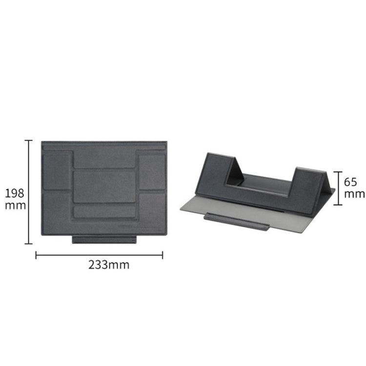 Laptop Leather Folding Stand Tablet Phone Holder(Brown) - Laptop Stand by buy2fix | Online Shopping UK | buy2fix