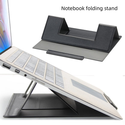 Laptop Leather Folding Stand Tablet Phone Holder(Blue) - Laptop Stand by buy2fix | Online Shopping UK | buy2fix