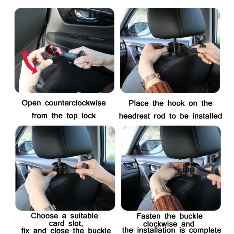 Car Multifunctional Rear Headrest Mobile Phone Hook(Second Generation Silver) by buy2fix