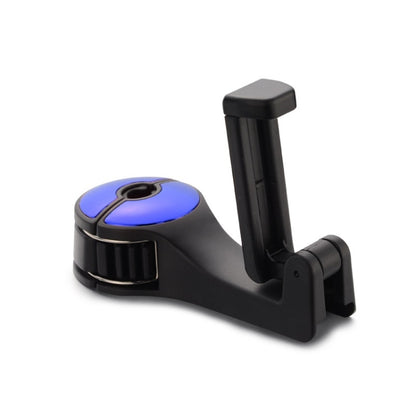 Car Multifunctional Rear Headrest Mobile Phone Hook(Second Generation Blue) by buy2fix