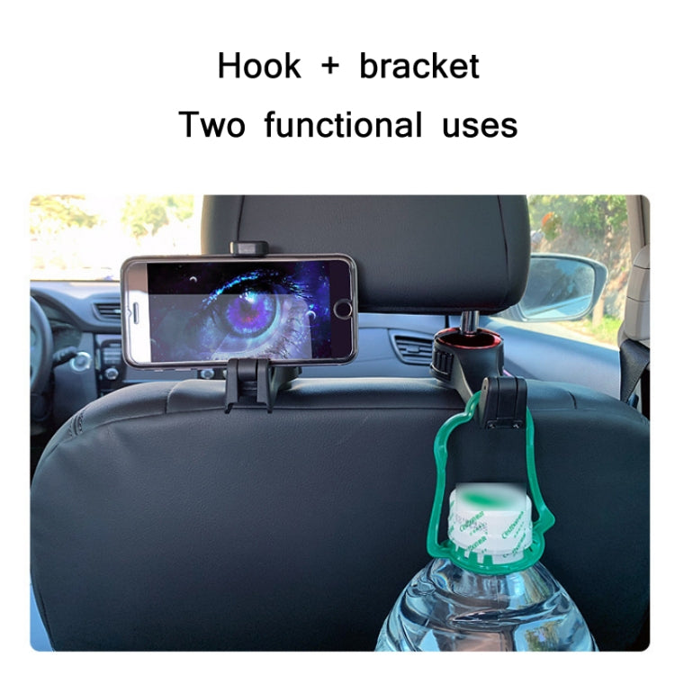 Car Multifunctional Rear Headrest Mobile Phone Hook(Second Generation Blue) by buy2fix