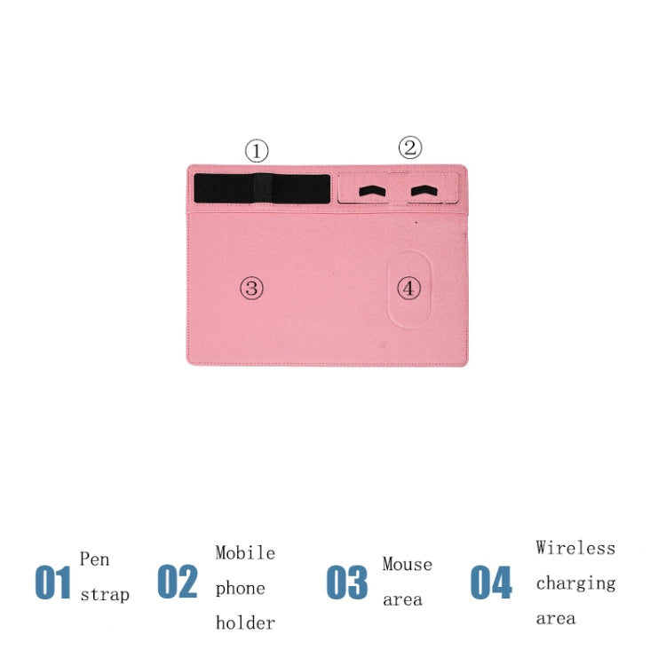 JJ-82401 Mouse Pad with Phone Charging and Phone Holder(Grey) by buy2fix